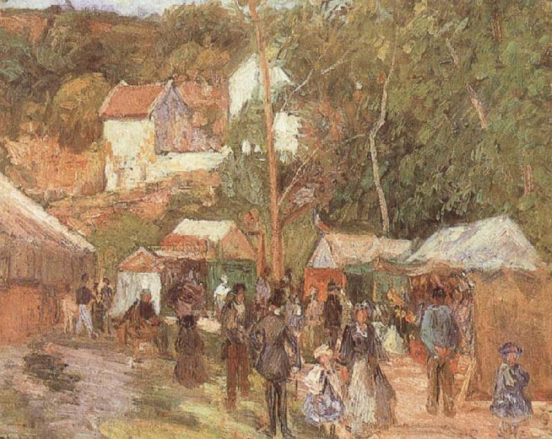 Camille Pissarro A Fair at the Hermitage near Pontoisem Norge oil painting art